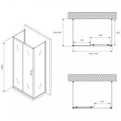 Душевое ограждение Abber Schwarzer Diamant AG30120B-S90B-S90B