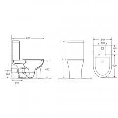 Унитаз Azario Fretta Round AZ1217A безободковый