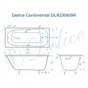 Ванна чугунная Delice France Continental 140x70 DLR230619R