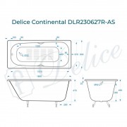 Ванна чугунная Delice France Continental 180x80 DLR230627R-AS