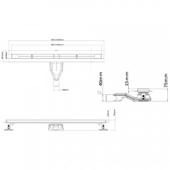 Трап душевой Esbano Slim S-SIDE-80SG