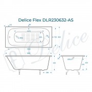 Ванна чугунная Delice France Flex 180x85 DLR230632-AS