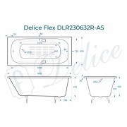 Ванна чугунная Delice France Flex 180x85 DLR230632R-AS