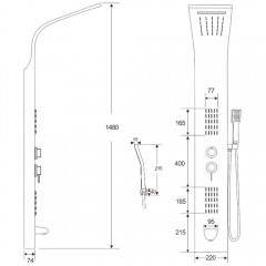 Душевая панель Cerutti Virginia W CT9990