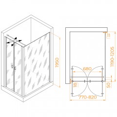 Душевое ограждение RGW Passage PA-144 80x120 060814482-011