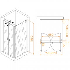 Душевое ограждение RGW Passage PA-144B 80x90 060814489-014