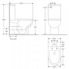 Унитаз Teymi Aina T40205 безободковый