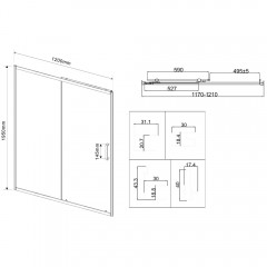 Душевая дверь Vincea City VDS-5CT120CLB