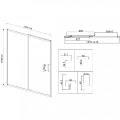 Душевая дверь Vincea City VDS-5CT140CLB
