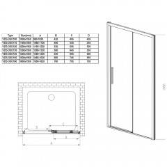 Душевая дверь Vincea Soft VDS-3SO120CLGM