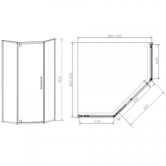 Душевое ограждение Vincea Slim-N VSP-4SN900CL