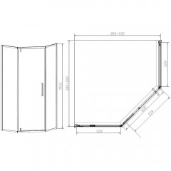 Душевое ограждение Vincea Slim-N VSP-4SN100CLB
