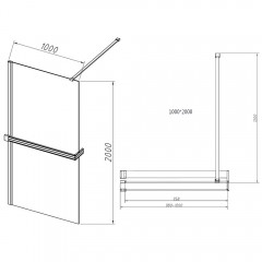Душевое ограждение Vincea Walk-In HR VSW-4HR100CGB