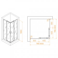Душевое ограждение RGW Passage PA-030B 80x80 3508103088-14