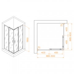 Душевое ограждение RGW Passage PA-030B 90x90 3508103099-14