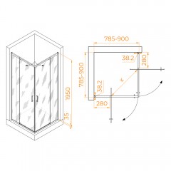 Душевое ограждение RGW Passage PA-038 80-90x80-90 350803888-11
