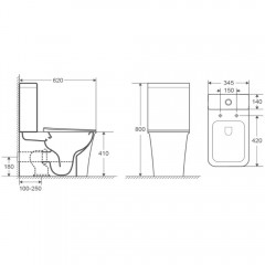 Унитаз Bloomix City 1222SB/UF1 безободковый с функцией биде и смесителем Ceramic+