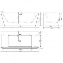 Ванна акриловая Sancos Square FB14