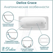 Ванна чугунная Delice France Grace 170x70 DLR230643-AS