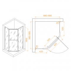 Душевое ограждение RGW Passage PA-091 90x100 35089190-11