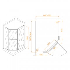 Душевое ограждение RGW Passage PA-091B 90x120 35089192-14