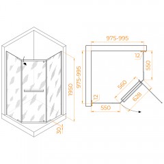 Душевое ограждение RGW Passage PA-82B 100x100 41088200-14