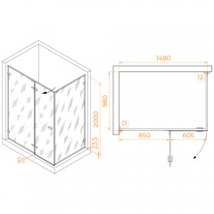 Душевое ограждение RGW Stilvoll SV-040Gr 100x150 353204005-210