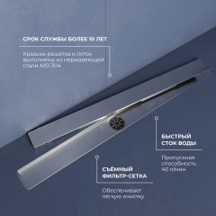 Трап душевой RGW SDR-20 800 47212080-01