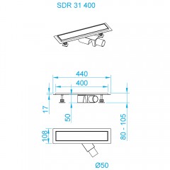 Трап душевой RGW SDR-31B 400 47213140-04