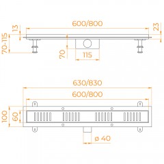 Трап душевой RGW SDR-34B 800 64213480-04