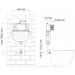 Бачок встраиваемый WasserKRAFT Aller 10TLT.031.ME.PB01 с кнопкой смыва