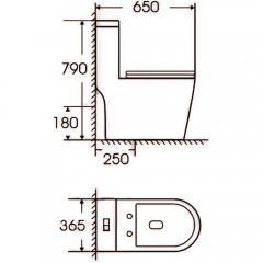 Унитаз Bloomix Mono CH5075R/UF2 моноблок безободковый
