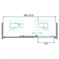 Душевая дверь BelBagno Due DUE-BF-1-100-C-Cr