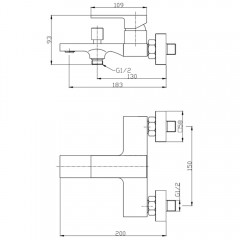 Смеситель для ванны BelBagno Romano ROM-VAS-CRM
