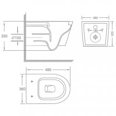 Унитаз подвесной BelBagno Uno-tor BB5177CH-TOR/SC безободковый торнадо