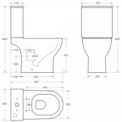 Унитаз BelBagno Lounge BB045CPR/SC+BB045/051T безободковый