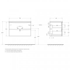 Тумба под раковину BelBagno Acqua 80 rovere nature grigio ACQUA-800-2C-SO-RNG