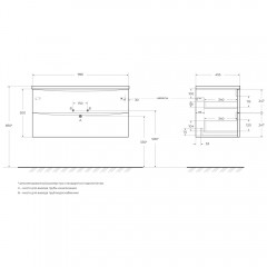 Тумба под раковину BelBagno Acqua 100 cemento verona grigio ACQUA-1000-2C-SO-CVG