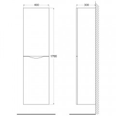 Пенал BelBagno Ancona-N 40 rovere moro ANCONA-N-1700-2A-SC-RW-R