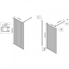 Душевое ограждение Vincea Walk-In VSW-1HP800FLGM