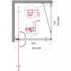 Душевой угол BelBagno Marmi MARMI-AH-1-60/80-C-Cr