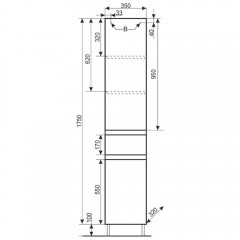 Пенал Style Line ElFante Атлантика 35 L старое дерево СС-00002222