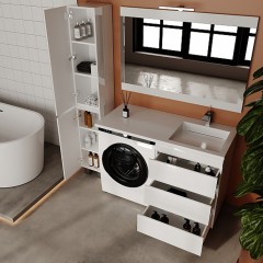 Тумба под раковину Style Line ElFante Леон 120 напольная белый (3 ящика) СС-00002439