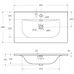 Раковина мебельная BelBagno BB-8099-80