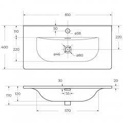 Раковина мебельная BelBagno BB-8099-3-80