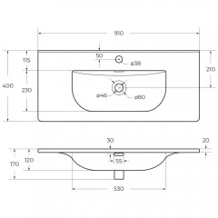 Раковина мебельная BelBagno BB-8099-3-90