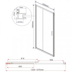 Душевая дверь Vincea Garda VDS-1G125CLB