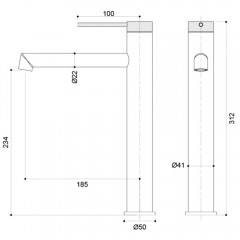 Смеситель для раковины Vincea Rim VBF-2RM2MB