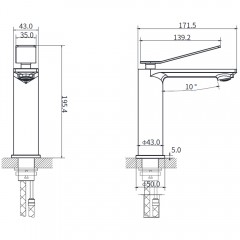 Смеситель для раковины Vincea Verse VBF-2VE1CH