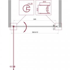 Душевая дверь BelBagno Uno UNO-B-1-60-P-Cr